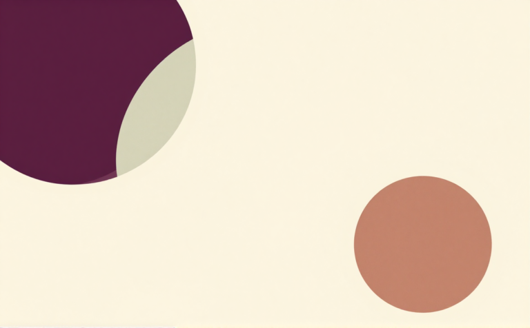 A large soft circle opening into a smaller one in cream and plum, suggesting a welcoming start